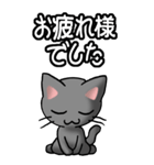 猫ねこにゃんこ その1（黒）日常会話（個別スタンプ：24）