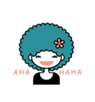 アフロヘアの女の子（個別スタンプ：2）