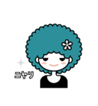 アフロヘアの女の子（個別スタンプ：7）