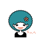 アフロヘアの女の子（個別スタンプ：8）