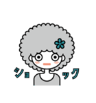 アフロヘアの女の子（個別スタンプ：9）