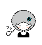 アフロヘアの女の子（個別スタンプ：10）