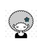 アフロヘアの女の子（個別スタンプ：13）