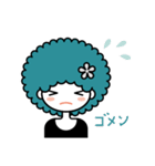 アフロヘアの女の子（個別スタンプ：14）