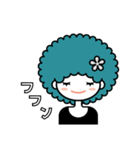 アフロヘアの女の子（個別スタンプ：23）