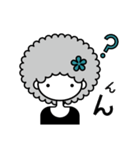 アフロヘアの女の子（個別スタンプ：24）