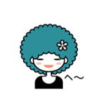 アフロヘアの女の子（個別スタンプ：30）