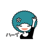 アフロヘアの女の子（個別スタンプ：34）