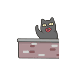 唇が太い黒猫が動いている（個別スタンプ：24）