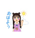 明るい女の子のスタンプです（個別スタンプ：6）