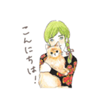 猫と女の子の大人かわいいスタンプ by Kie（個別スタンプ：1）
