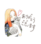 猫と女の子の大人かわいいスタンプ by Kie（個別スタンプ：2）