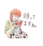 猫と女の子の大人かわいいスタンプ by Kie（個別スタンプ：14）