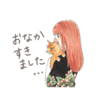 猫と女の子の大人かわいいスタンプ by Kie（個別スタンプ：15）