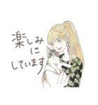 猫と女の子の大人かわいいスタンプ by Kie（個別スタンプ：17）