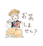 猫と女の子の大人かわいいスタンプ by Kie（個別スタンプ：18）
