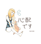 猫と女の子の大人かわいいスタンプ by Kie（個別スタンプ：20）