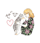 猫と女の子の大人かわいいスタンプ by Kie（個別スタンプ：24）