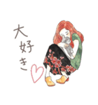 猫と女の子の大人かわいいスタンプ by Kie（個別スタンプ：28）