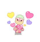 可愛いピンクライちゃん（個別スタンプ：3）