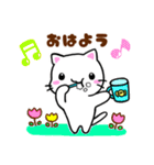 しろねこ♡梅雨から夏♡気持ちを伝えよう（個別スタンプ：1）