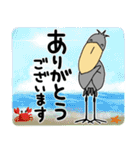 【夏】ハシビロコウと猫【デカ文字】（個別スタンプ：18）