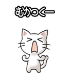 猫ねこにゃんこ その2（白）驚怒哀楽（個別スタンプ：11）