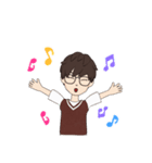 天パメガネのスタンプ（個別スタンプ：14）