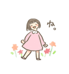 小さな女の子とお花のスタンプ（個別スタンプ：30）