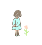 小さな女の子とお花のスタンプ（個別スタンプ：36）