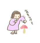 小さな女の子とお花のスタンプ（個別スタンプ：39）
