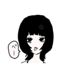 色白黒髪女子（個別スタンプ：4）