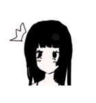 色白黒髪女子（個別スタンプ：5）