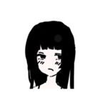 色白黒髪女子（個別スタンプ：6）
