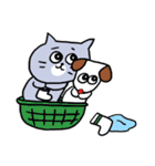 灰色キャットのオノマトペ【猫】（個別スタンプ：32）