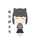 女の子スタンプ(猫持ち)（個別スタンプ：2）