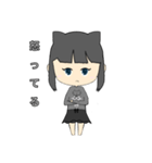 女の子スタンプ(猫持ち)（個別スタンプ：5）