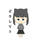 女の子スタンプ(猫持ち)（個別スタンプ：7）