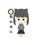 女の子スタンプ(猫持ち)（個別スタンプ：11）