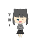 女の子スタンプ(猫持ち)（個別スタンプ：13）