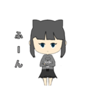 女の子スタンプ(猫持ち)（個別スタンプ：15）