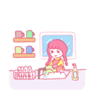 かわいいピンクヘアの少女（個別スタンプ：10）