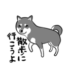 なめらか柴犬（黒柴）（個別スタンプ：34）