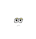 顔だけで表現する白い子（個別スタンプ：3）