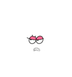 顔だけで表現する白い子（個別スタンプ：4）