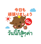 るぅ 今日も頑張ろうPop-up タイ語日本語（個別スタンプ：2）