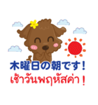 るぅ 今日も頑張ろうPop-up タイ語日本語（個別スタンプ：13）