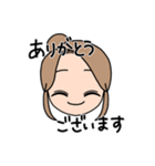 表情豊かな金髪お団子女子(文字有ver)（個別スタンプ：2）