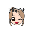 表情豊かな金髪お団子女子(文字有ver)（個別スタンプ：5）