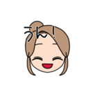 表情豊かな金髪お団子女子(文字有ver)（個別スタンプ：15）